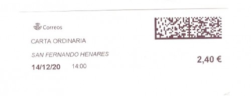 Etiqueta térmica digital. Nuevo Correos. San Fernado Henares. Carta ordinaria. 2020-12-14. 14.00. 4,1x10. 2,40 euros.jpg