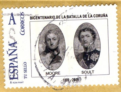 Sello personalizado. La Coruña. 2009. Bicentenario de la Batalla de La Coruña. Usado. 300 ppp.jpg