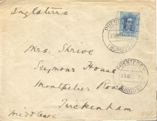 Puente cerrado. Burgos. Puentedey. 1929-11-23. Sobre. Anverso. Baja.jpg