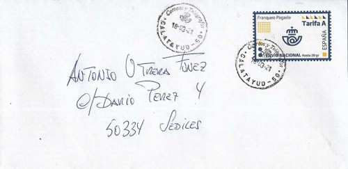 Prefranqeado emision 2020 tarifa A circulado de Calatayud a Sediles.jpg