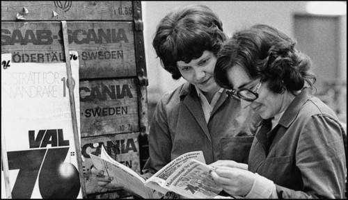 Fotografía de Roland Jansson utilizada por Czeslaw Slania como punto de partida en un sello sueco de 1982