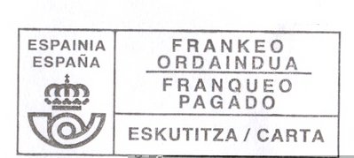 Franqueo Pagado. Kutxa. Eskutitza-Carta. Frankeo Ordaindua. Cartucho.jpg