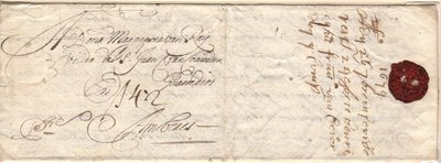 1679 Carte de Sevilla Amberes Porteo 4 schellings / 2 grootens