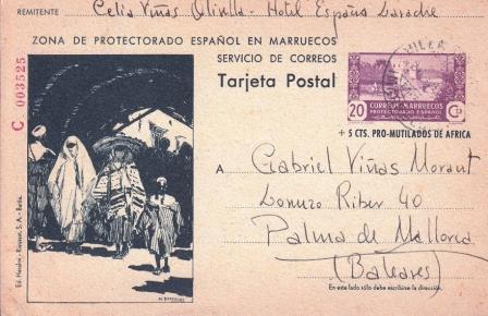 TEP 87. 1944-1956. Murallas de Tetuán. Nº C003525. De Villa Sanjurjo a Palma Mallorca. 26.07.1946. Celia Viñas. Anv.jpg