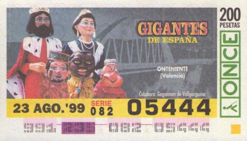 CUPÓN ONCE Gigantes de ONTINYENT  año 1999