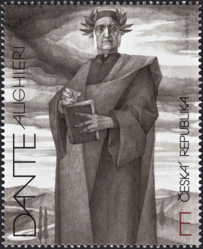 República Checa, 2021, Dante Alighieri. Sello diseñado por Marina Richterová. Impresión en offset