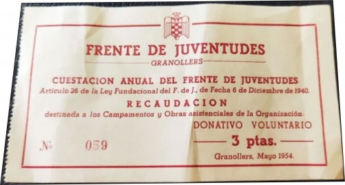 Granollers, FJ, cuestación anual 1954.jpg