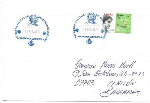 santiago recuerdo filatelico camino 2021