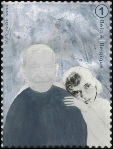 Bélgica, 2020; Alzheimer. Sello diseñado por Heike Sofia Villavicencio Rammeloo. Impresión en offset