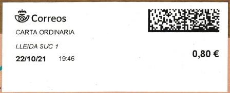 LLEIDA SUC 1 - CARTA ORDINARIA - 22_10_2021.  Tarifas 2021 (+20 hasta 50 grs).jpg