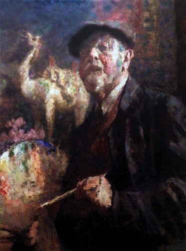 Ludvík Kuba, &quot;Autorretrato con camello chino&quot; (&quot;Vlastní podobizna s čínským velbloudem&quot;, 1941)