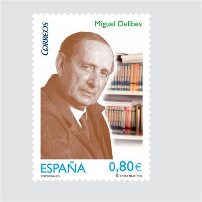 2011-10-03. Personajes. Miguel Delibes. Sello. Baja.jpg
