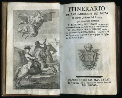 1761. ITINERARIO DE LAS CARRERAS DE POSTAS DE DENTRO Y FUERA DEL REINO. Pedro Rodríguez Campomanes.jpg