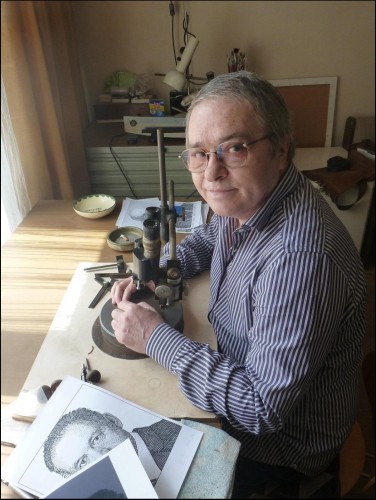 El artista y grabador eslovaco Martin Činovský (1953, Levoča)