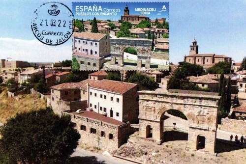 Medinaceli (Soria) matasellos Arcos de Jalón de donde pedende Medinaceli