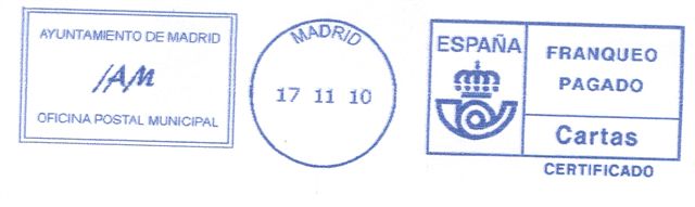 Franqueo Pagado. Ayuntamiento de Madrid. Oficina Postal Municipal. 2010-11-17. Reducida.jpg