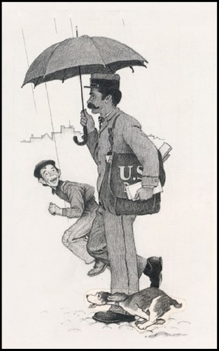 1963_USA_City Mail Delivery,  1863-1963_dis. ilustr. Norman Rockwell  (1894-1978)_Wolff pencil on paper.jpg
