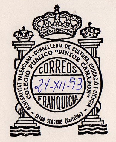 FRAN EDU Castellon SEGORBE CP Pintor Camaron IMPRESO 1993 f.jpg