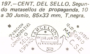 Catálogo Gomis de Matasellos. Matasello 0197. Centenario del Sellos Español.jpg