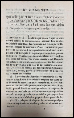 REGLAMENTO PARA LOS QUE VIAJEN EN POSTA A LA LIGERA Y EN RUEDAS.jpg