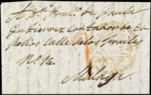 PE-1 1832 4 abril. ARCHIDONA. Sobrescrito a MALAGA. Marca en rojo ARCHID-AN-AL-ALTA P.E. 1 dentro de orla - copia.png