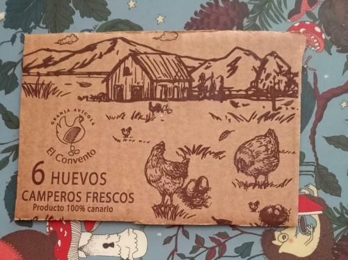 cartón de huevos cortado tamaño postal