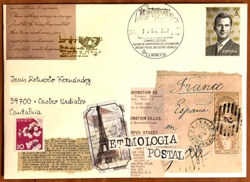 SI II Collage art con cartas 05 Etimología postal Retu.jpg