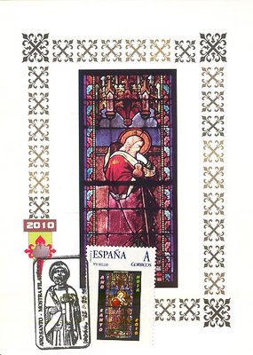 Sello personalizado. Noia. Ano Santo 2010. Santiago Vidriera Igrexa San Martiño. Tarjeta. Baja.jpg