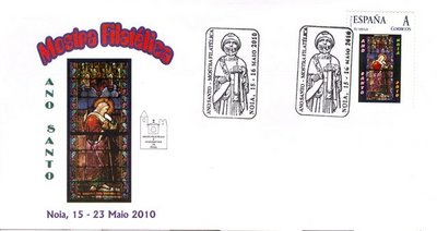 Sello personalizado. Noia. Ano Santo 2010. Santiago Vidriera Igrexa San Martiño. Sobre. Baja.jpg