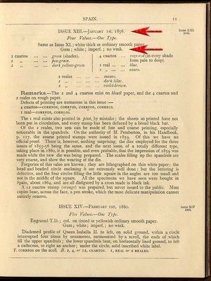 Issue XIII - Tercera emisión del 1 Enero 1856. Sin filigrana.