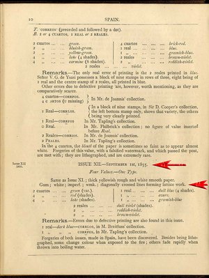 Issue XII - Segunda emisión del 1 Septiembre 1855. Filigrana líneas cruzadas