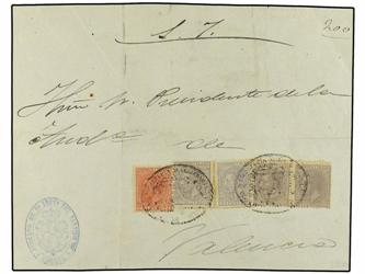 PlicaJudicialEd.204 (4), 207. CHELVA a VALENCIA. 25 cts. (3) y 1 pta. Mat. ovalado SECRETARIA DE GOBIERNO DE LA PROVINCIA DE VALENCIA. 250.jpg