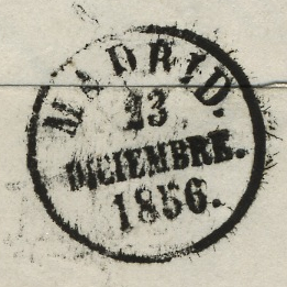 23-12-1856 en color negro, como fechador de llegada al dorso.