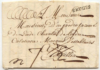 1767 Brujas a Sevilla 7 1/2 reales. Y para uno que coincide...le borran el 1/2 !!