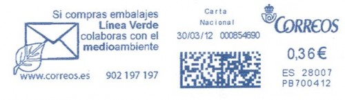 Franqueo digital. Azul. PB700412. 28007. Carta nacional. 2012-03-30. Baja.jpg