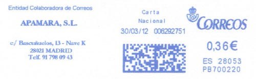 Franqueo digital. Azul. PB700220. 28053. Carta nacional. 2012-03-30.jpg