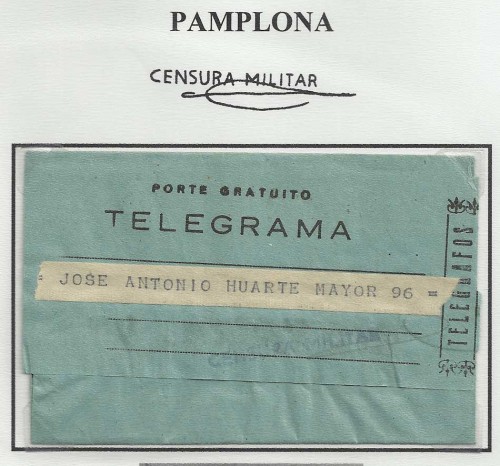 Pamplona , censura de telégrafos