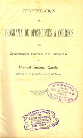 Contestación al Programa de Oposiciones a Correos. 1905. Baja.jpg