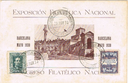 Tarjeta exposicion Filatelica 30 mayo 1930