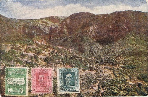 Matasellos Exposicion Filatelica 30 de mayo 1930, sobre otro sello de recargo anterior