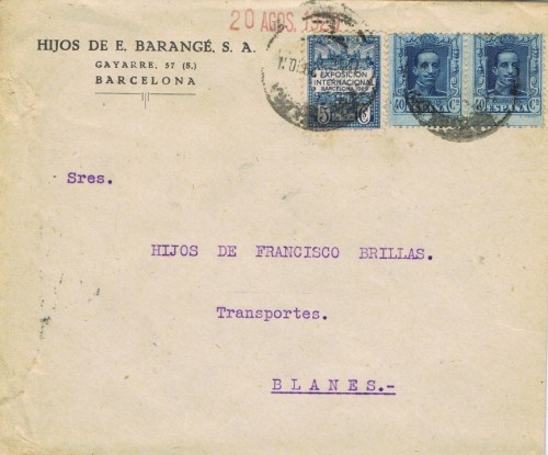 Esta es la pieza que tenia puesta como del 20 de Agosto de 1929. En realidad esa es la llegada. Aunque se ve poco el fechador he logrado vislusmbrar 19 de Agosto
