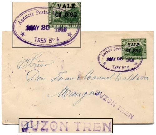 NICARAGUA 2¢-35¢ 1916-TREN NO. 6-BUZON TREN B81.jpg