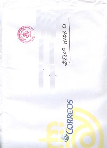 Correos. Tampón. Gabinete de Comunicación. Barcelona. Roja. Sobre. Baja.JPG
