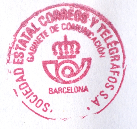 Correos. Tampón. Gabinete de Comunicación. Barcelona. Roja.jpg