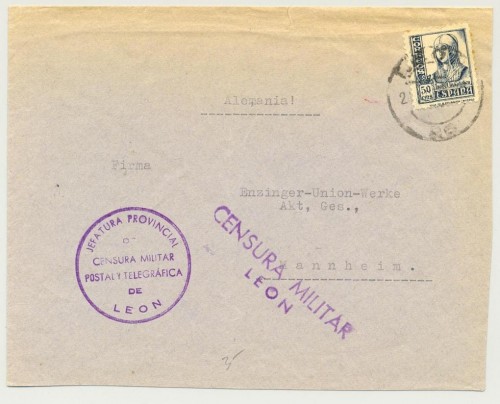 Censura Postal y Telegráfica de León