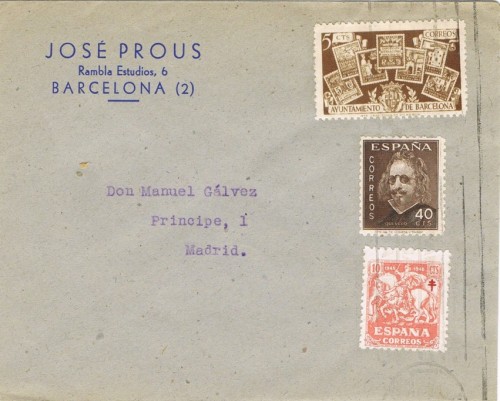 Sello Cese de Recargo Navidad de 1945