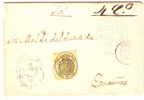 S.N. franqueada con sello del S.O. y tasada con 4 ctos por no proceder la franquicia-documento completo.jpg