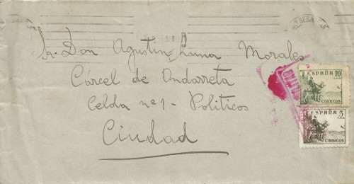 Carta remitida a la cárcel de Ondarreta San Sebastián