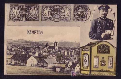 .ALEMANIA. TEMA CORREO-FILATÉLIA. TARJETA POSTAL PPS. SIGLO XX. CARTERO Y BUZÓN.jpg