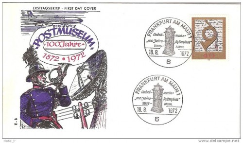 ALLEMAGNE DEUTSCHLAND BUND GERMANY FDC POSTE MUSEE POST MUSEUM COR BOITE AUX LETTRES BRIEFKASTEN COR.jpg
